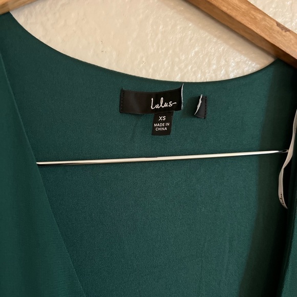 My Whole Heart Emerald Green Long Sleeve Wrap Dress - Picture 5 of 6
